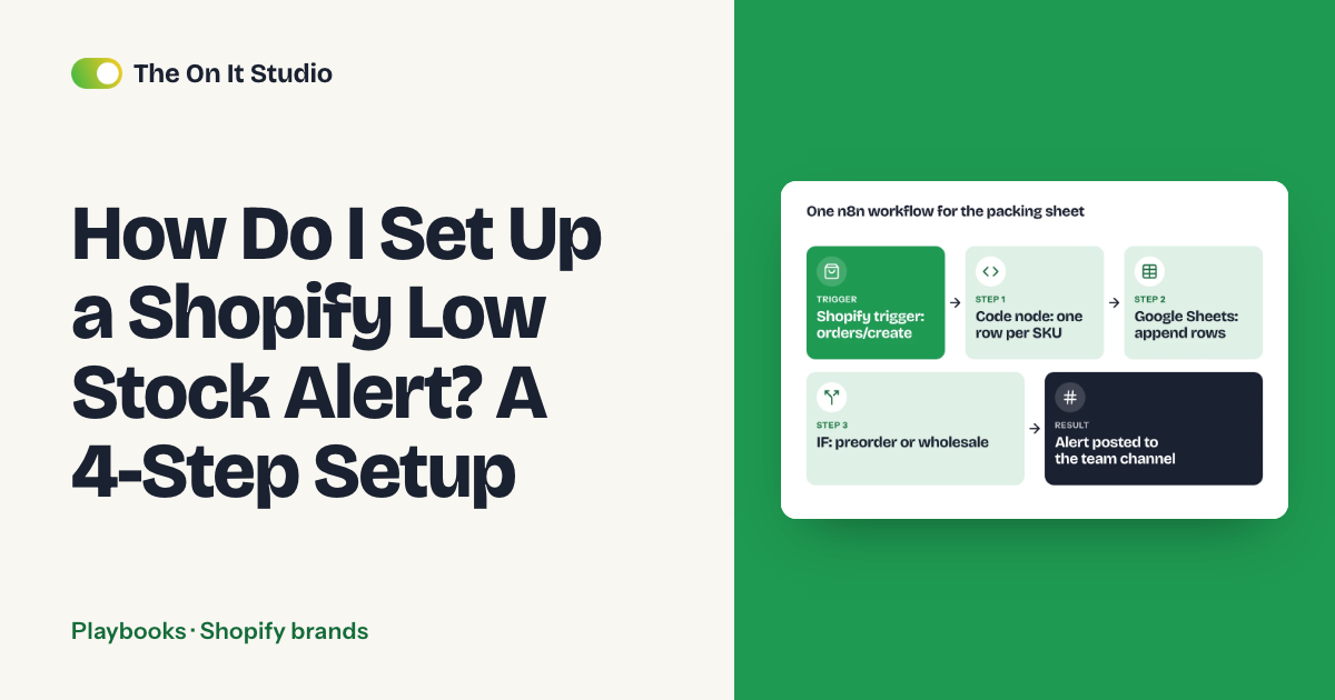 How Do I Set Up a Shopify Low Stock Alert? A 4-Step Setup