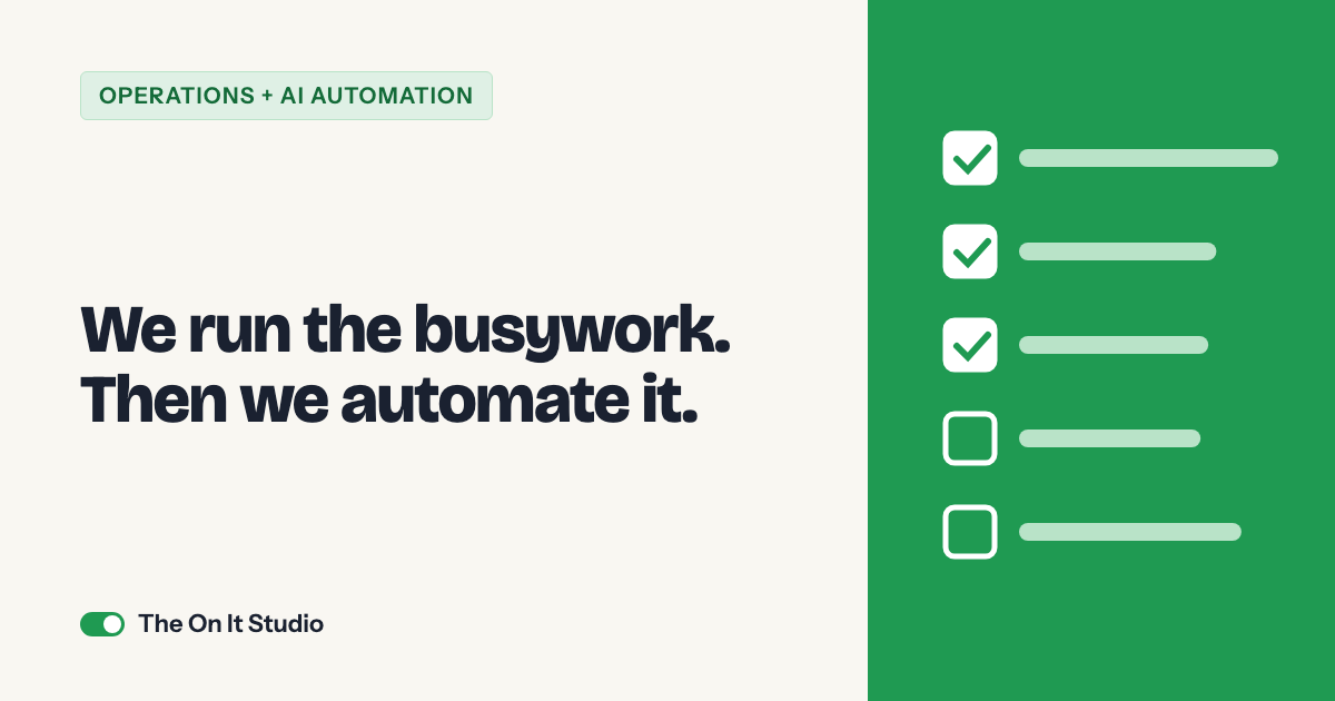 The On It Studio free automation audit