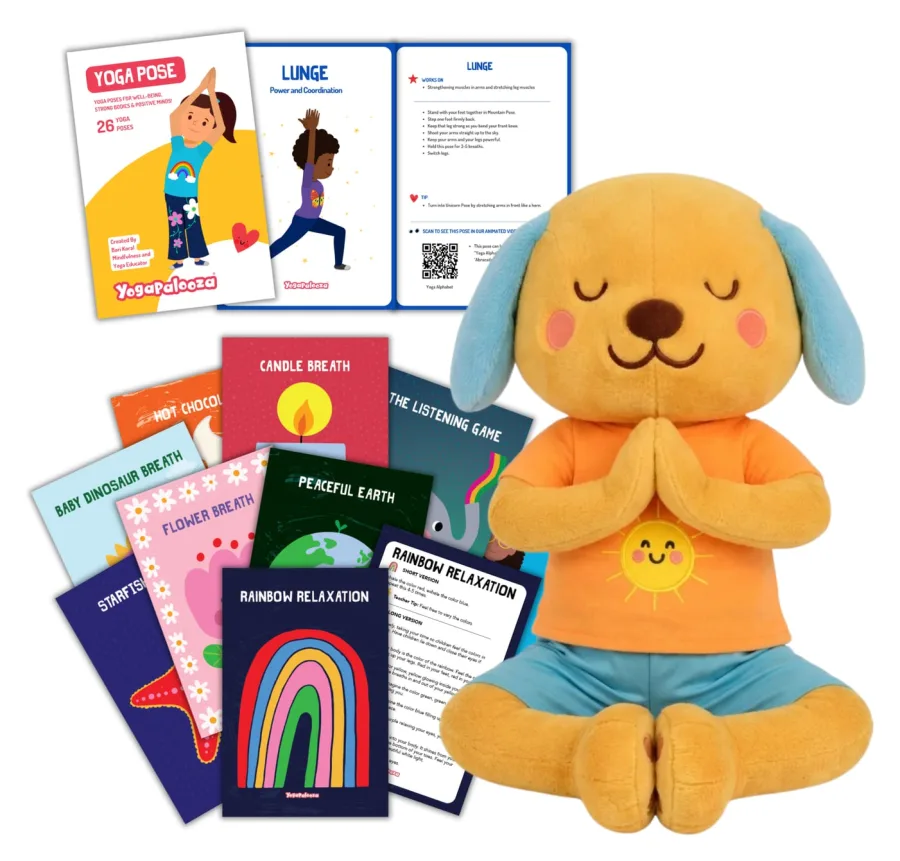 A plush and a set of illustrated pose cards we developed and had produced