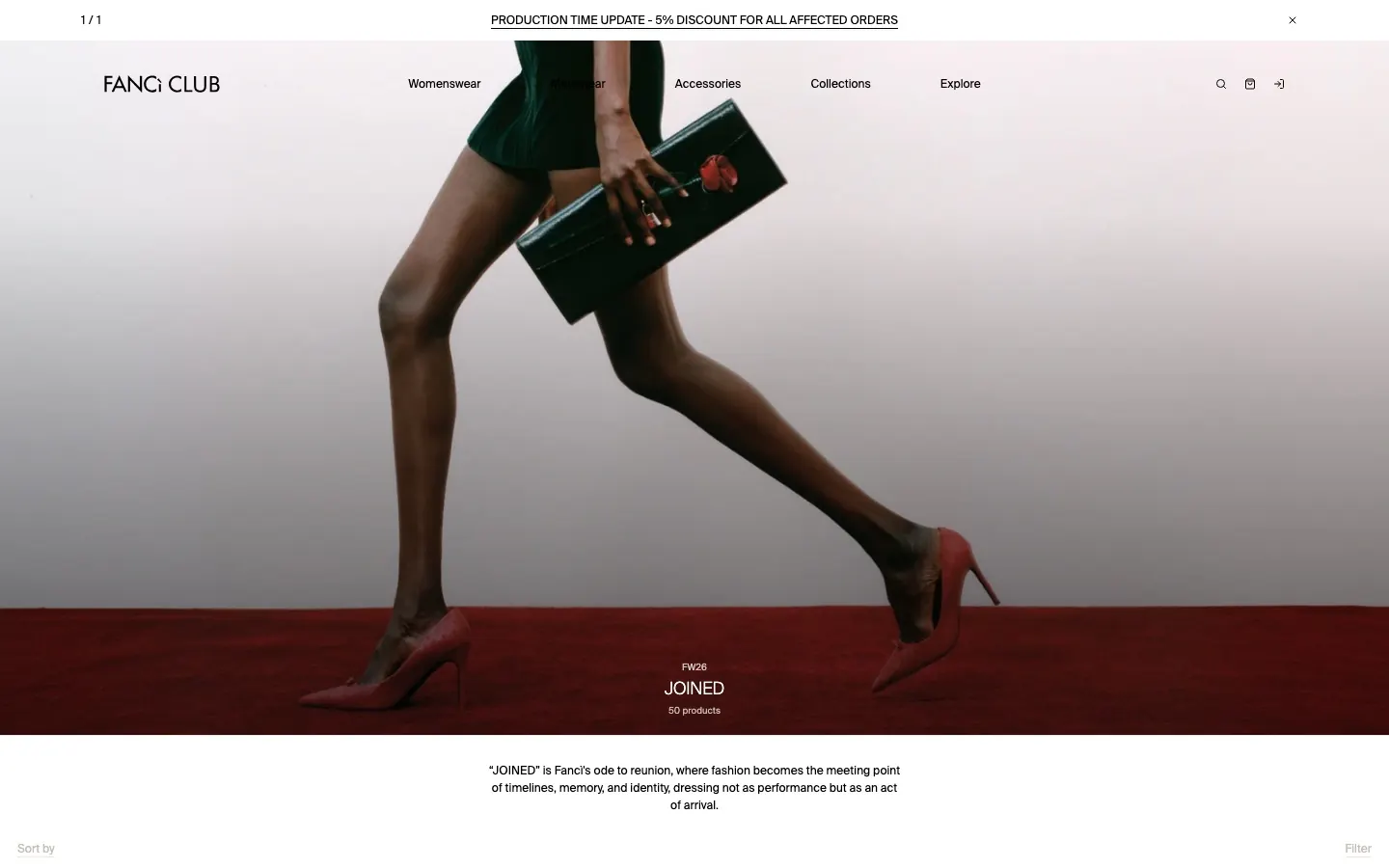 Collection launch page